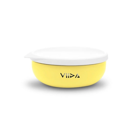 VIIDA Soufflé 抗菌不鏽鋼餐碗-萊姆黃