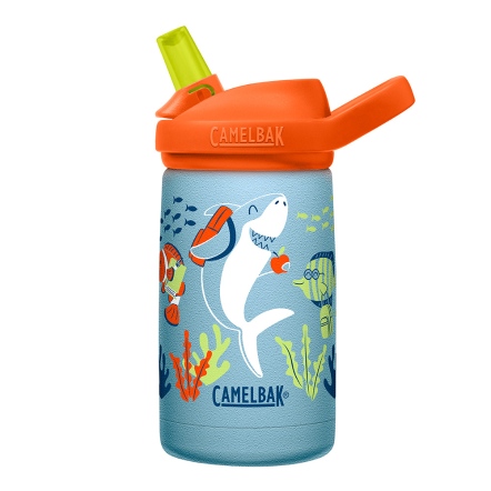 CamelBak 350ml eddy+兒童吸管不鏽鋼保溫瓶(保冰) 鯊魚校園
