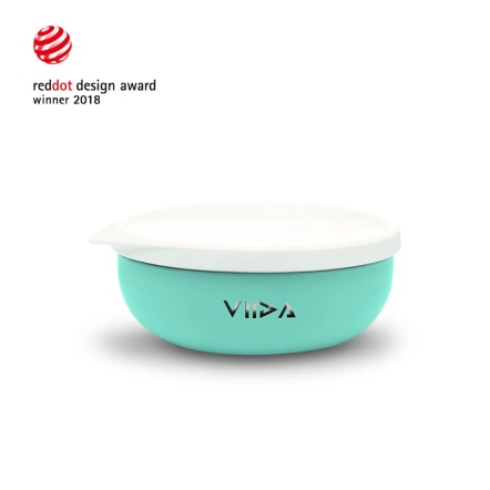 VIIDA Soufflé 抗菌不鏽鋼餐碗-湖水綠