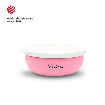 VIIDA Soufflé 抗菌不鏽鋼餐碗-甜心粉