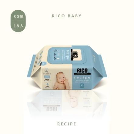 RICO baby 嬰兒口手濕紙巾(ricepe-30抽)-18入