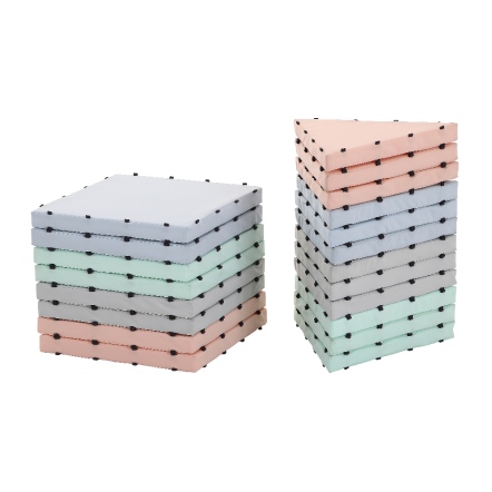 FunDay 疊疊遊戲墊D組-小正方8片(4色)、小三角12片(4色)